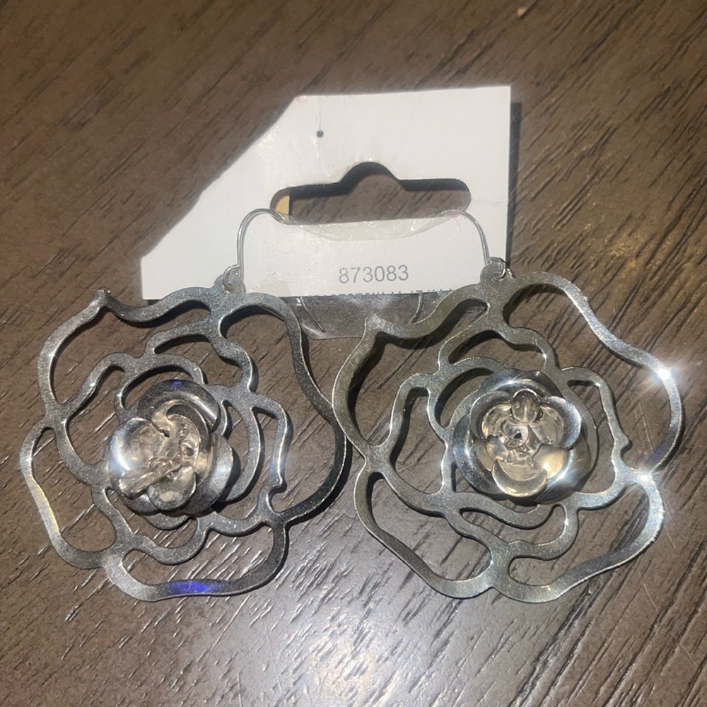 Silver Flower Earrings